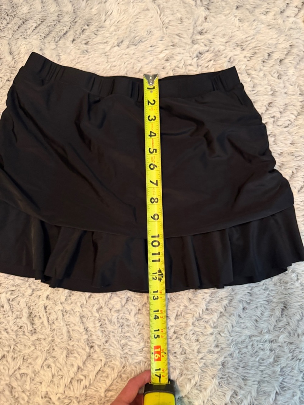 Black Ruffle-Hem Swim Skirt Bikini Bottom by Halicurt L LikeNew - Picture 7 of 10
